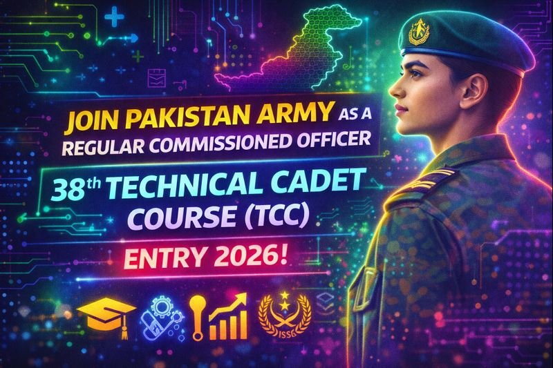 Join Pakistan Army as a Regular Commissioned Officer Through 38th Technical Cadet Course (TCC) – Entry 2026